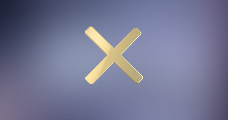 No Sign Gold 3d Icon