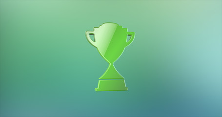 Winner Trophy Green 3d Icon