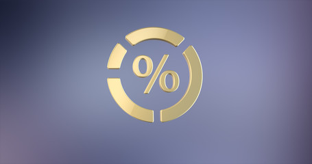Pie Chart Gold 3d Icon