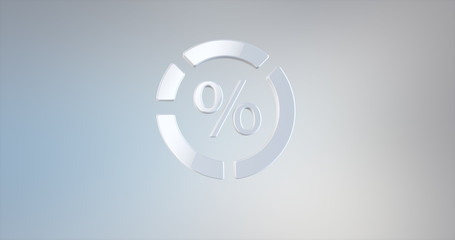 Pie Chart White 3d Icon