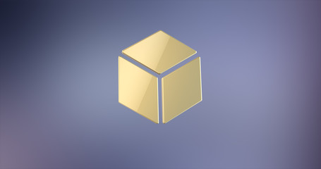 Cube Gold  3d Icon