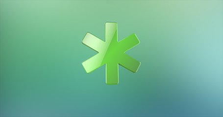 Asterisk Green 3d Icon