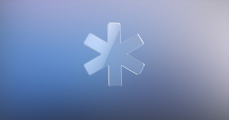 Asterisk Glass 3d Icon