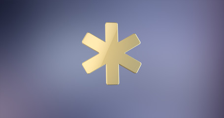 Asterisk Gold  3d Icon
