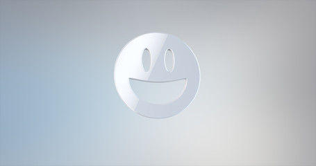 Emoticon Happy White 3d Icon