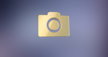 Photo Camera Gold 3d Icon