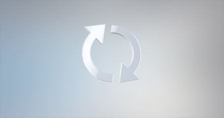 Refresh White 3d Icon