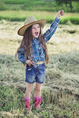 Portrait little girl Cowboy © alexshyripa