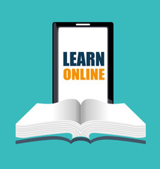 cartoon learn online e-book design isolated vector illustration eps 10