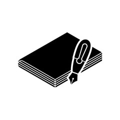 book with pen icon vector illustration design