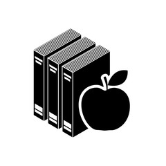 book with apple fruit icon vector illustration design