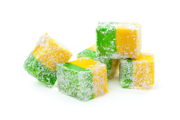 Tasty oriental sweets isolated on white