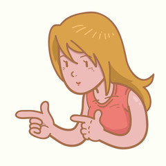 Girl pointing