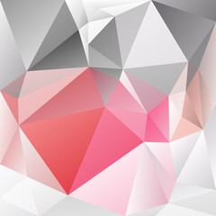 vector abstract irregular polygon background with a triangular pattern in pastel pink and gray colors