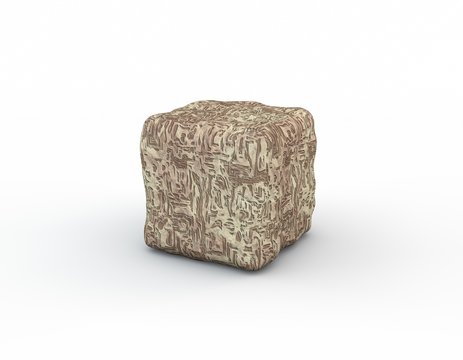Stone isolated on white background.Stone cube.