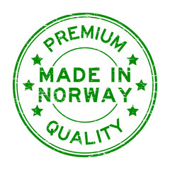 Grunge green premium quality made in Norway rubber stamp
