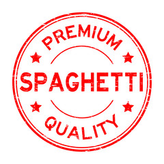 Grunge red round premium quality spaghetti rubber stamp