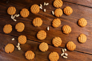 cookies on a wooden table