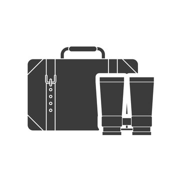 switcase with camping icon vector illustration design