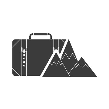 switcase with camping icon vector illustration design
