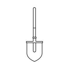 Shovel icon in outline style on a white background vector illustration