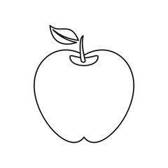 Apple icon in outline style on a white background vector illustration