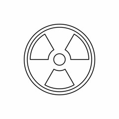 Radioactive sign icon in outline style on a white background vector illustration