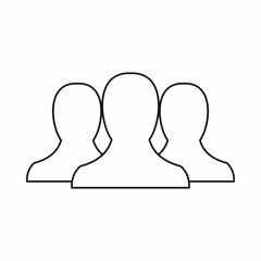 People icon in outline style on a white background vector illustration