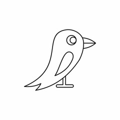 Bird icon in outline style on a white background vector illustration