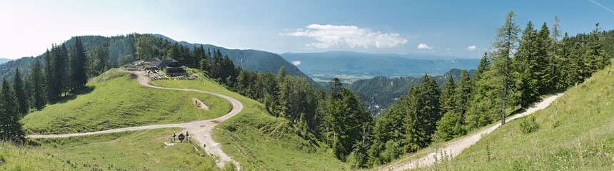 Fototapeta na wymiar look from planina Prevala in Karawanken mountains in Slovenia