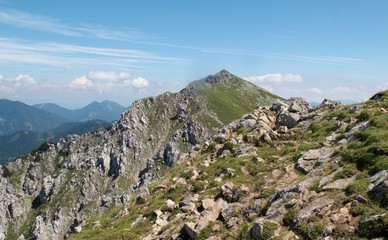 Fototapeta na wymiar east view from Veliki Vrh in Karawanken mountains in Slovenia