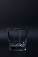 old fashion glass with gray background
