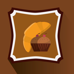 flat design bakery related emblem image vector illustration 