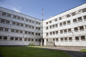 Inner court of abandoned prison jail