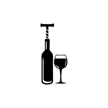 The bottle with the corkscrew and wineglass icon