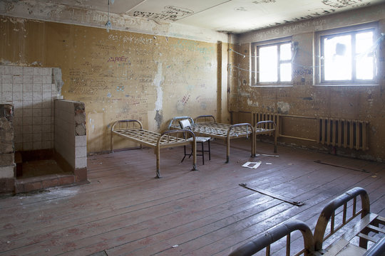 Interior of an old abandoned prison