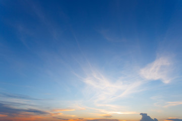 Background beautiful Clouds and sky at sunset