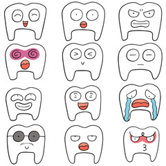 vector set of teeth