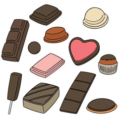 vector set of chocolate