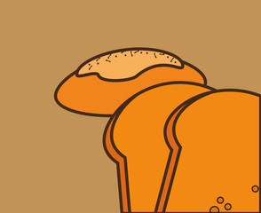flat design types of bread image vector illustration 