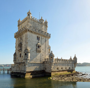 Torre de Belemin historicfortress in  Lisbon Portugal