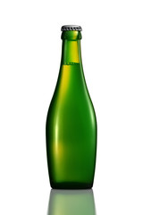 Bottle of beer or cider with clipping path isolated on white background
