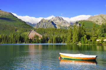 Fototapeta premium Lake Strbske Pleso in the National Park High Tatra