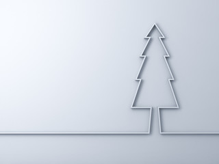 Christmas tree on white background for christmas decoration 3D rendering