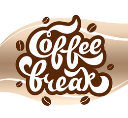 Coffee break - handwritten lettering for restaurant, cafe menu, shop.