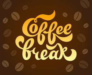 Coffee break - handwritten lettering for restaurant, cafe menu, shop.