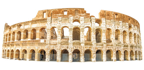 Obraz premium The Coliseum , Colosseum, Flavian Amphitheatre, in Rome city in Italy. Isolated on white background