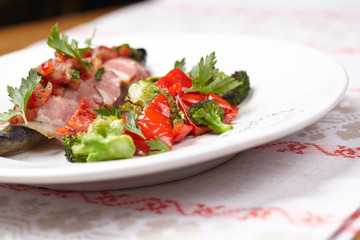 fish in the bacon