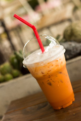 Ice thai milk tea drink