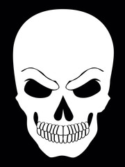 Simple web icon in vector skull black and white  illustration.